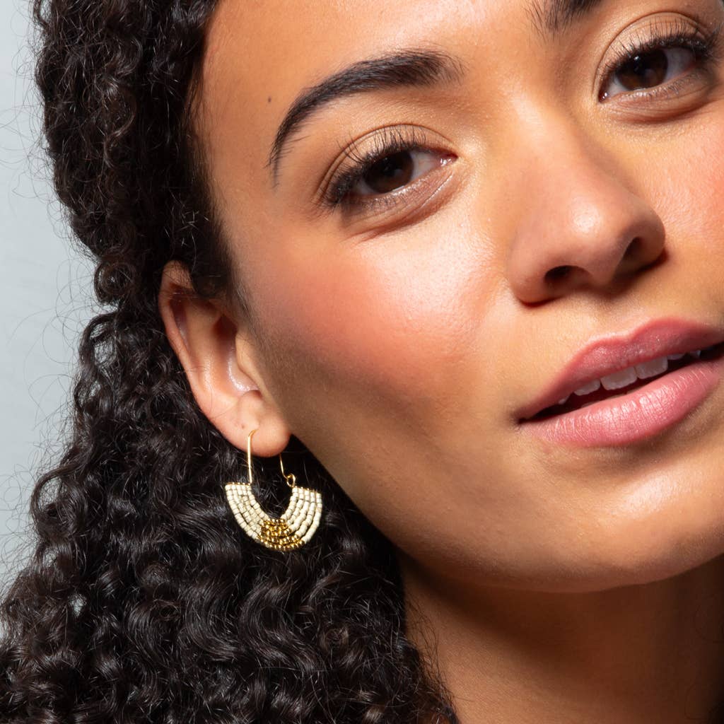 Turquoise/Silver Chromacolor U-Hoop Earring