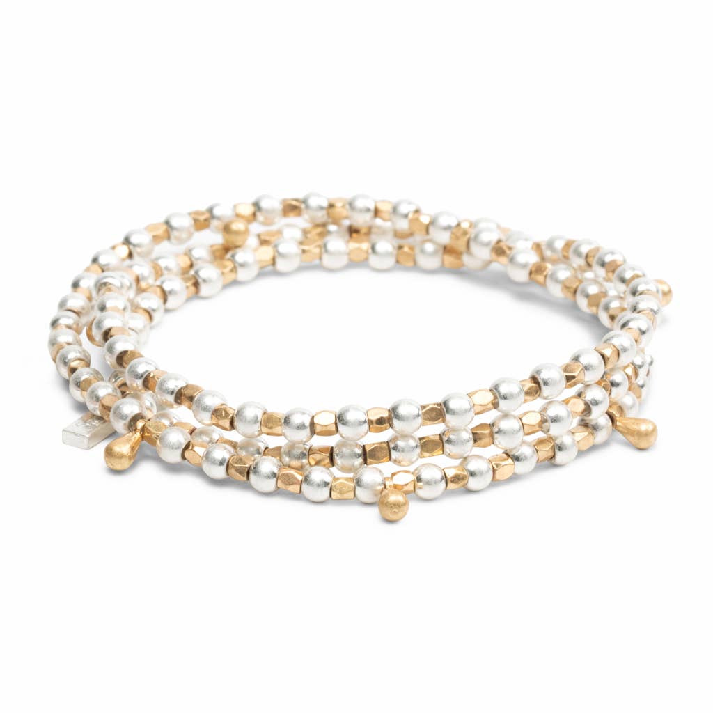 Teardrop Silver & Gold Metal Wrap