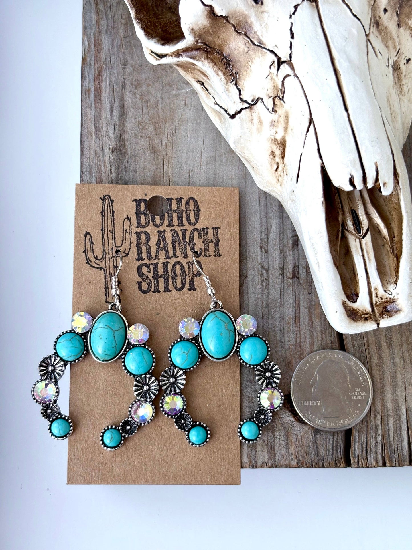 Western Blossom Turquoise Earrings