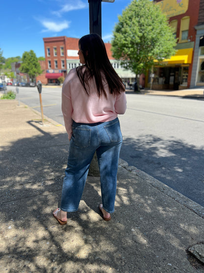 Judy Blue Medium Rise Barrel Jeans