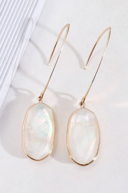 White Pearl Wire Threader Drop Earrings