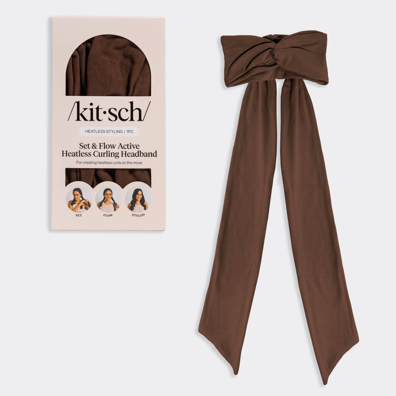 Brown Heatless Curling Headband