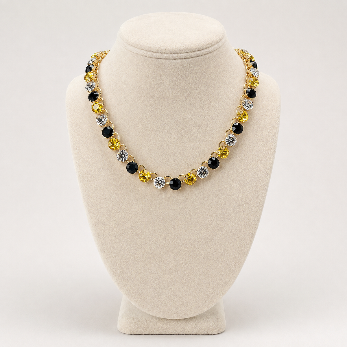 Black & Gold Crystal Necklace