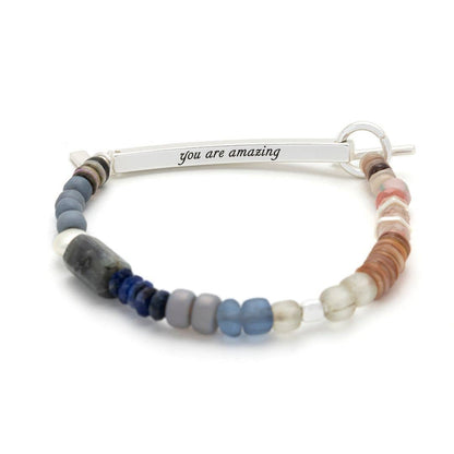 Labradorite/Silver Hidden Message Bracelet