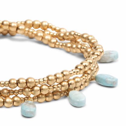 Howlite/Gold Metal Wrap