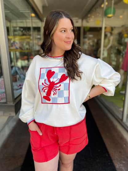 Checkerboard Lobster Sweater