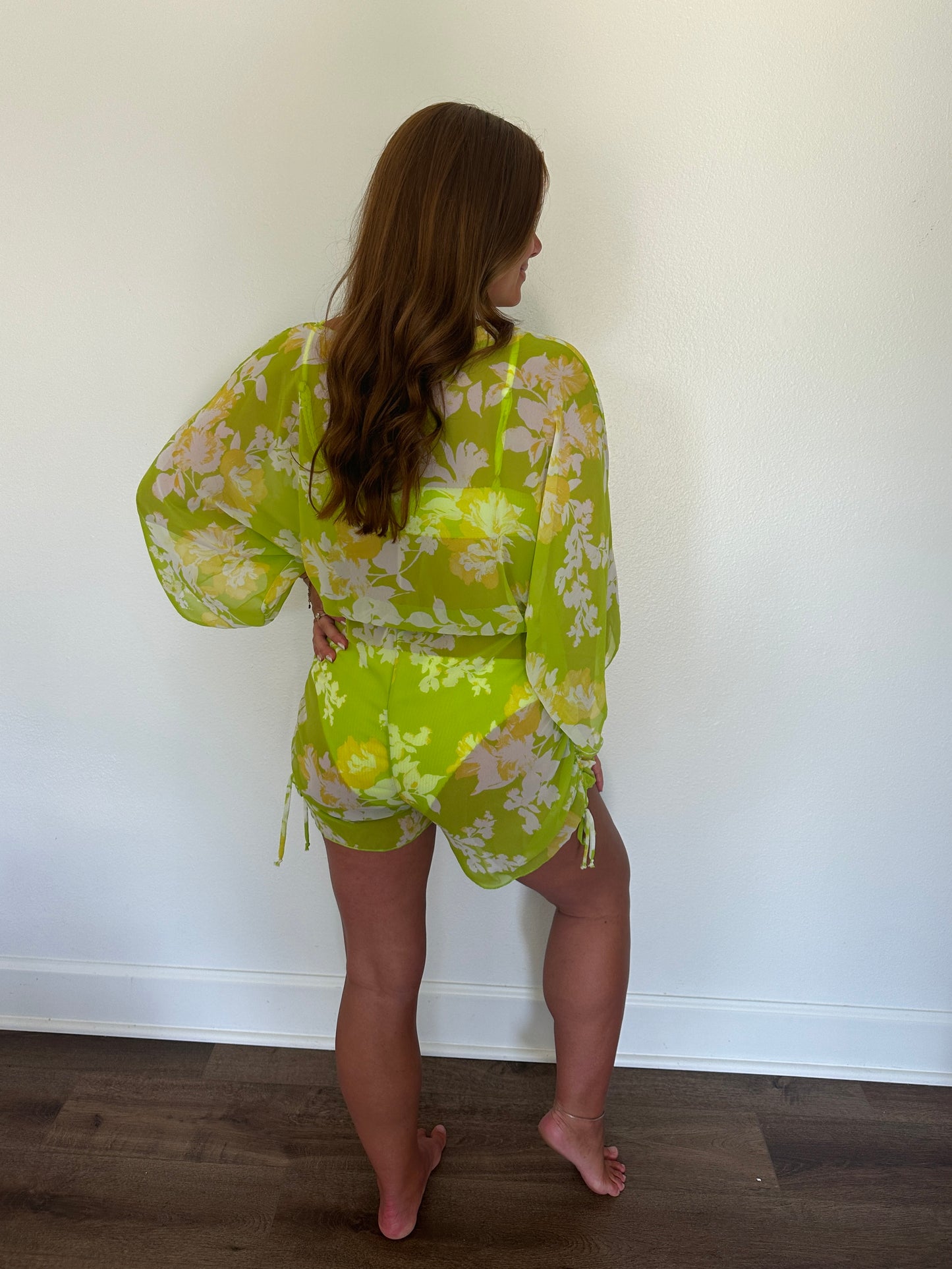*Final Sale* Floral Lime Cover Up