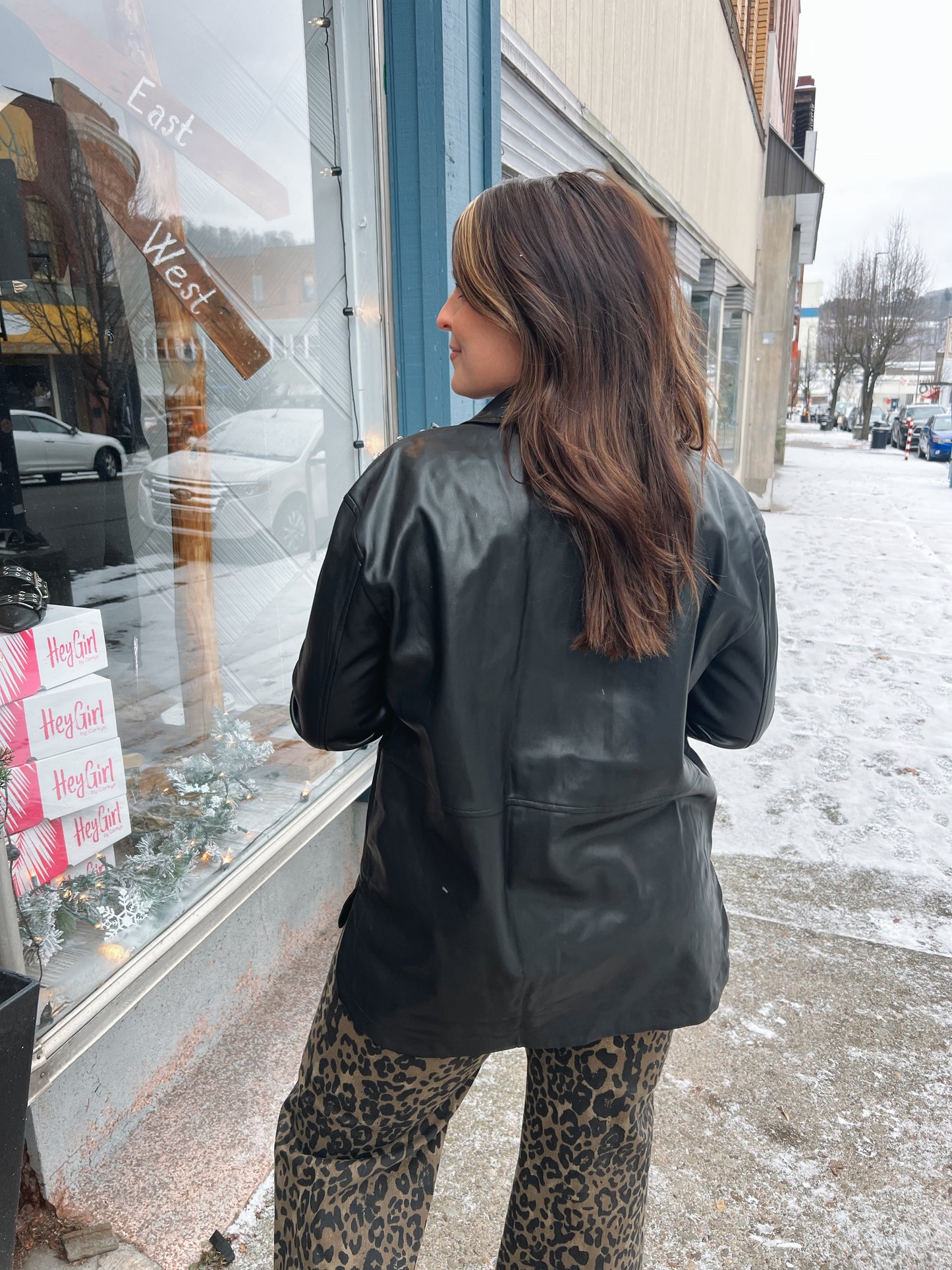 WB Vegan Leather Rhinestone Jacket