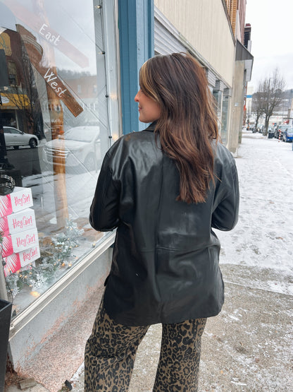 WB Vegan Leather Rhinestone Jacket