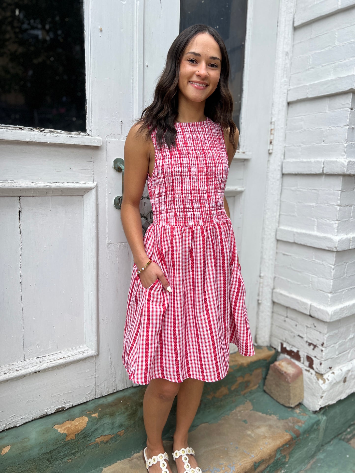 Cherry Pie Gingham Mini Dress