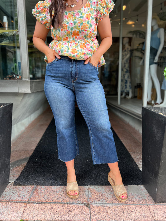 *Final Sale* JB Embroidered Pocket Crop Jeans
