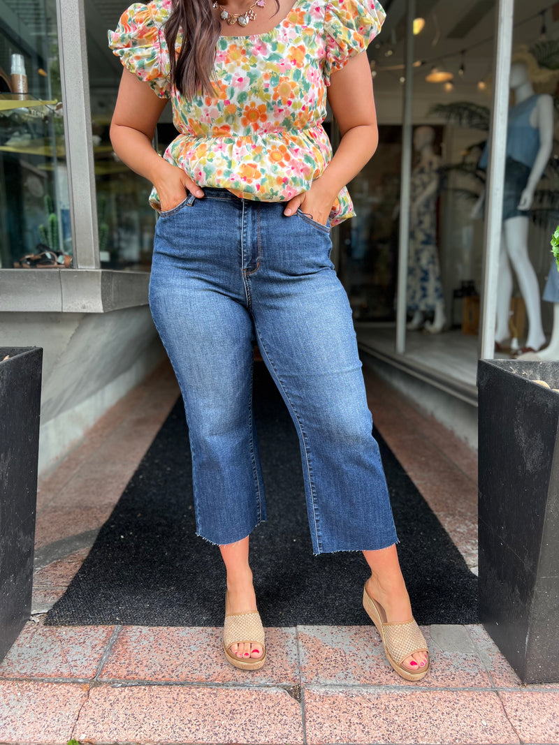 JB Embroidered Pocket Crop Jeans
