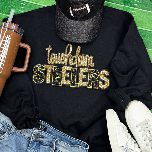 Touchdown Steelers Sequin Sweatshirt