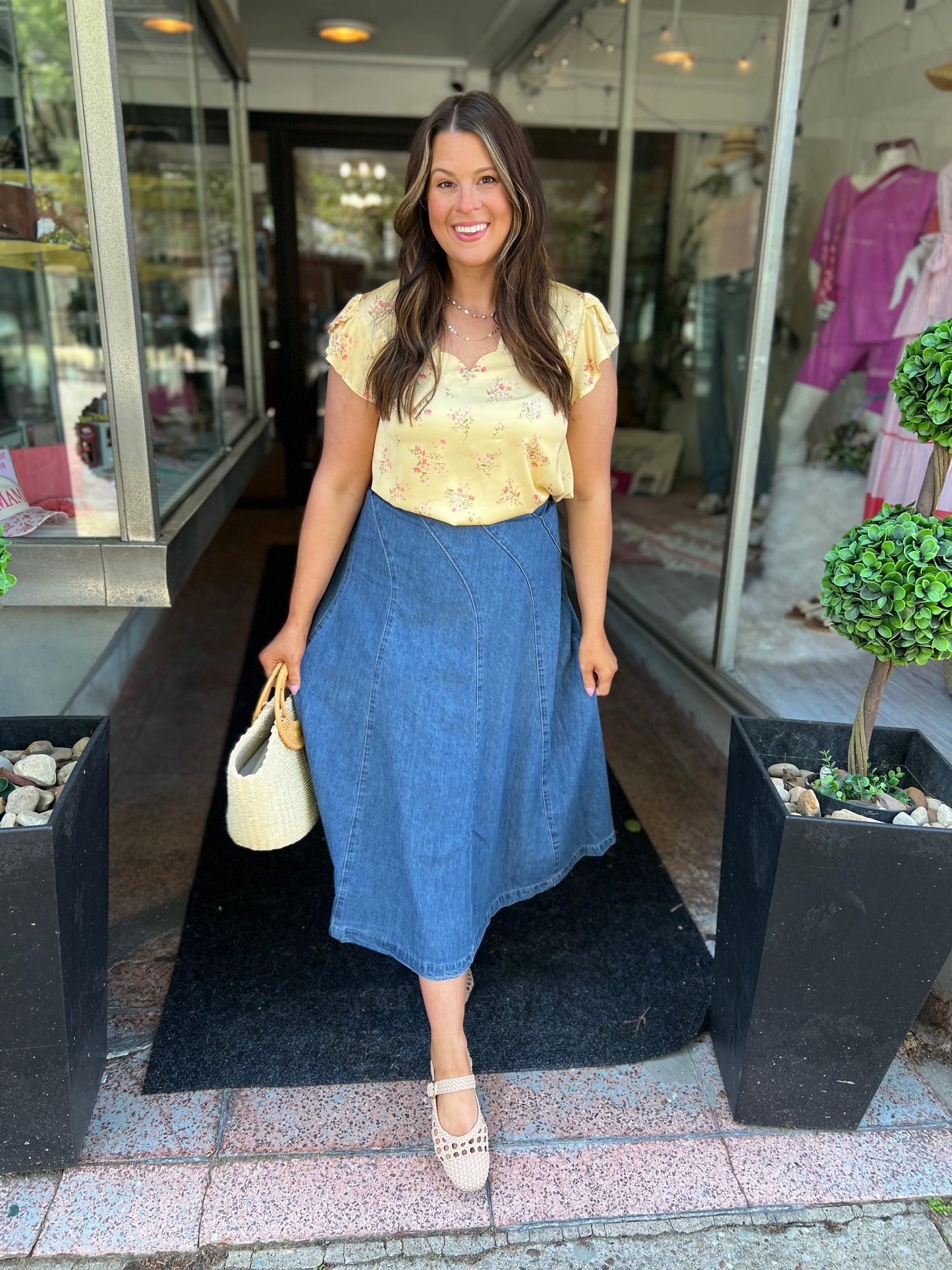 Beautiful Ending Midi Denim Skirt
