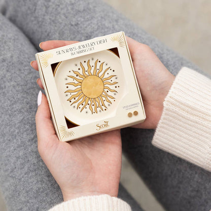 Sun Rays Jewelry Dish & Stud Earring Set