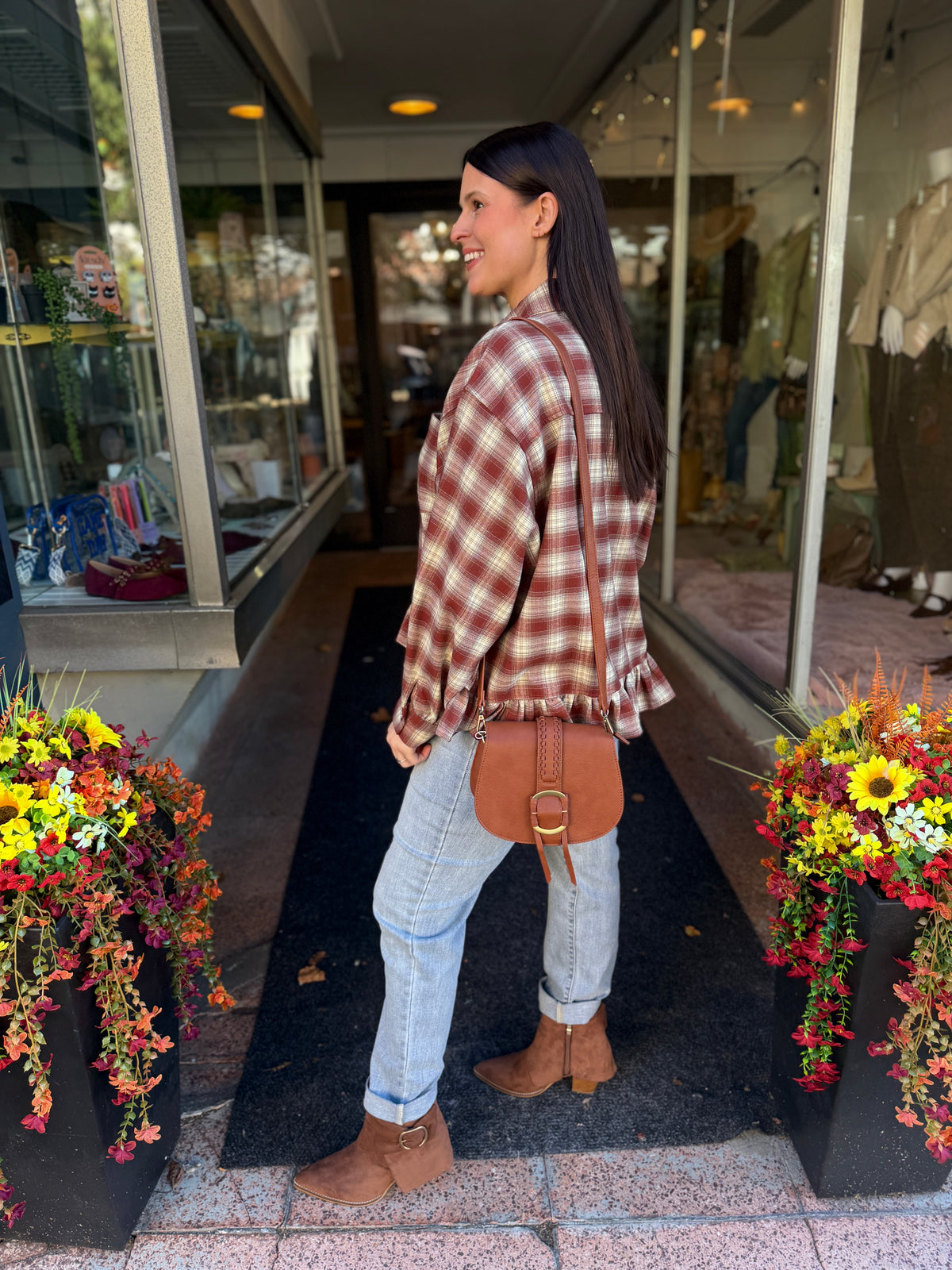 Metamorphosis Plaid Babydoll Top