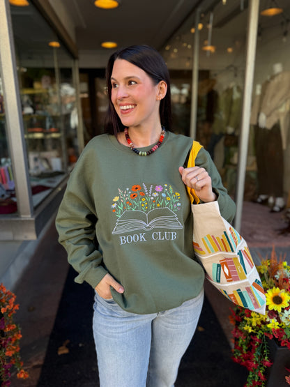Embroidered Book Club Sweatshirt
