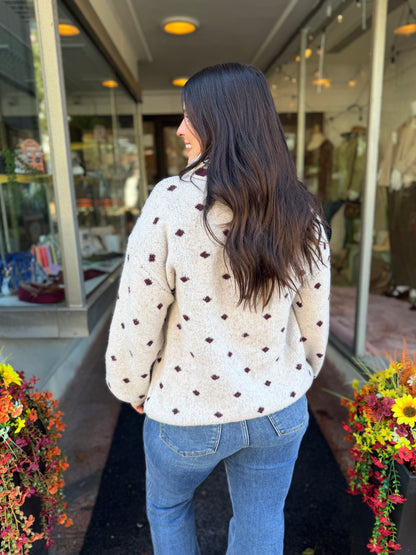 Be Gentle Polka Dot Scarf Cardigan