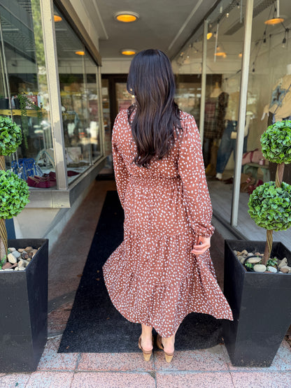 So Humble Deer Print Midi Dress