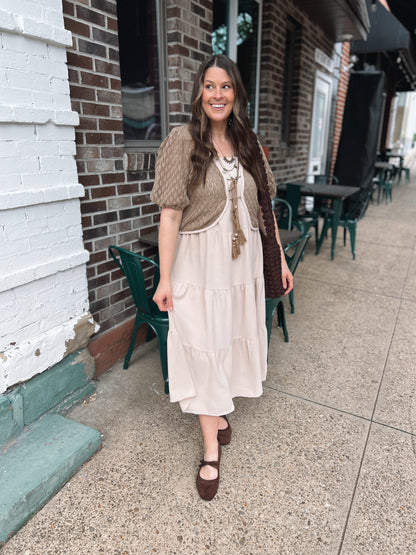 The Easy Way Cardigan Midi Dress