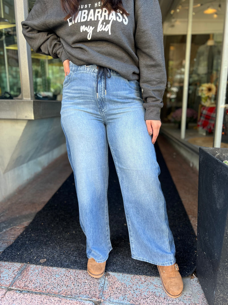 JB Elastic Waitband Denim Pants