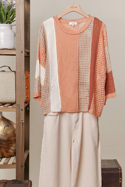 All Day Long Contrast Stripe Top
