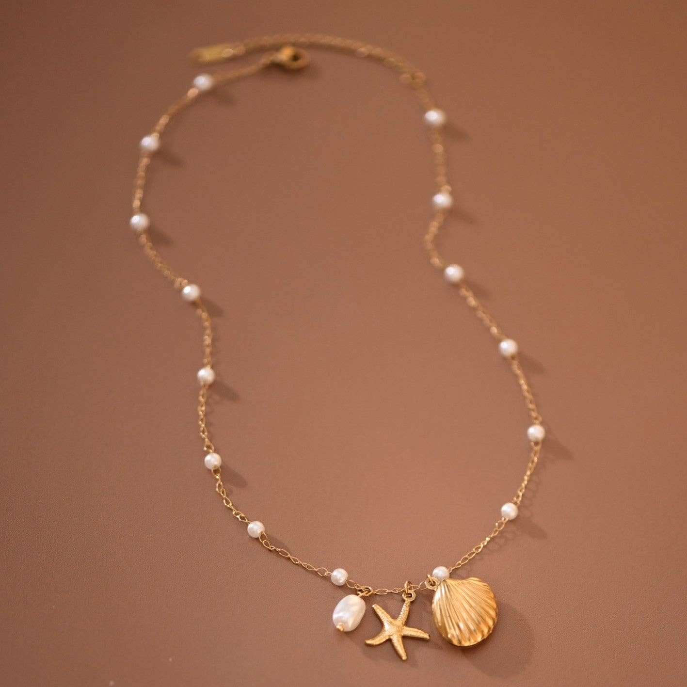 Stone, Starfish, & Seashell Necklace