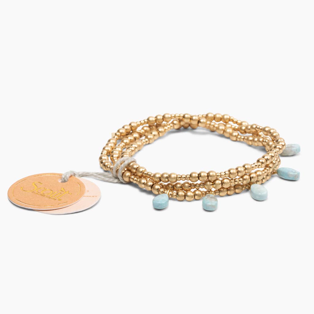 Howlite/Gold Metal Wrap