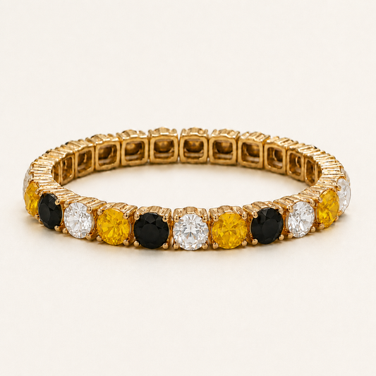 Black & Gold Crystal Stretch Bracelet