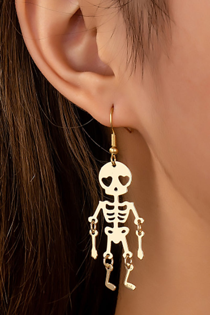 Heart Eyes Skeleton Earrings