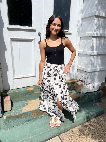 Twirling Around Floral Skirt