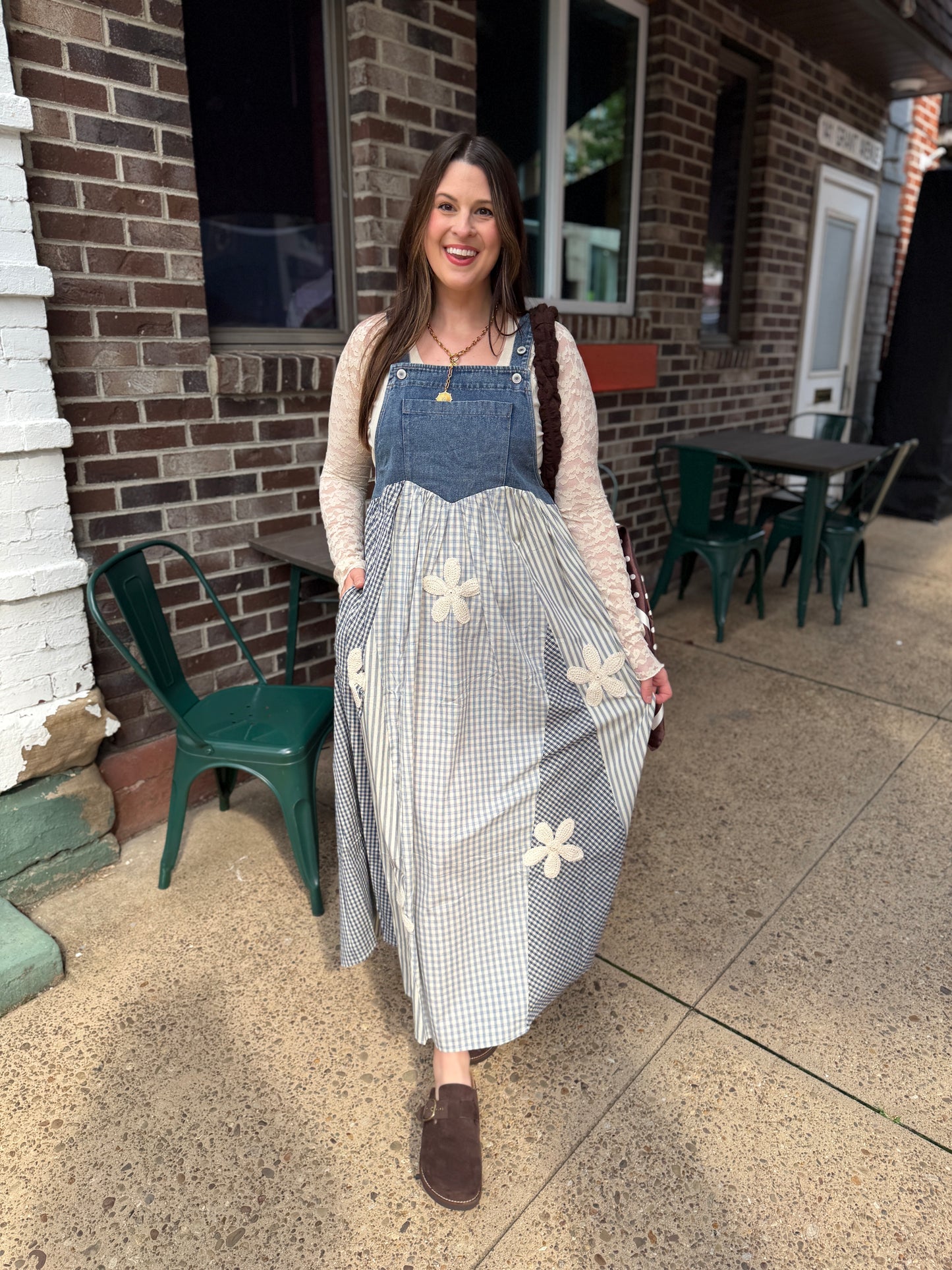Cottage Cutie Patchwork Overall Dress