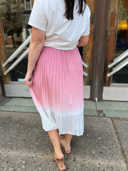 *Final Sale* WB Pink Ombre Midi Skirt