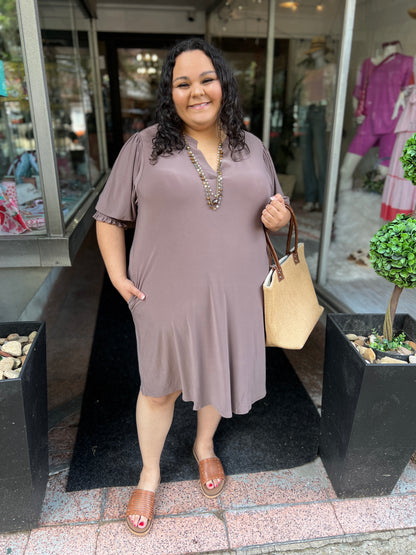 Mocha Time Mini Dress