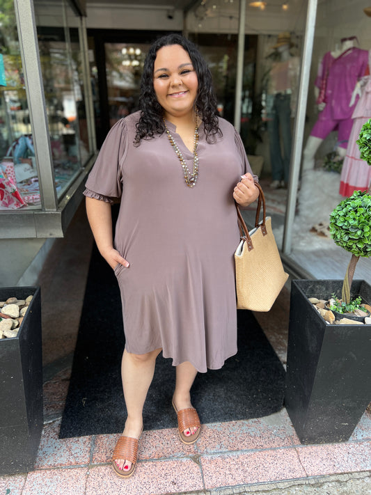 Mocha Time Mini Dress