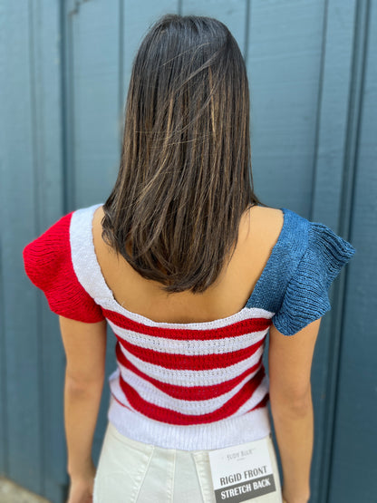 American Flag Crop Top