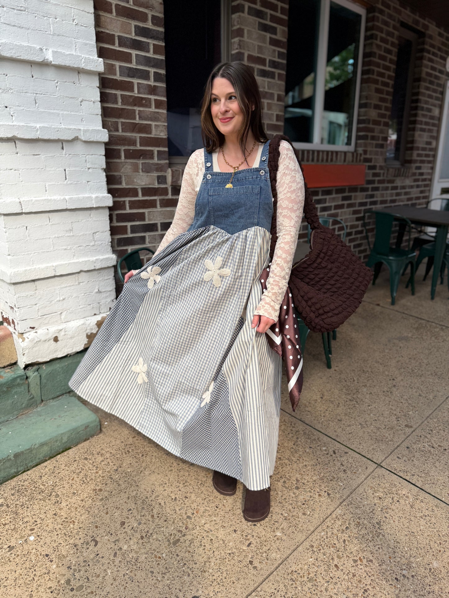 Cottage Cutie Patchwork Overall Dress