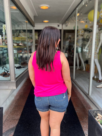 *Final Sale* SIL Cowl Neck Tank Top