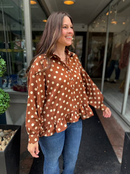 A Little Closer Dotted Blouse