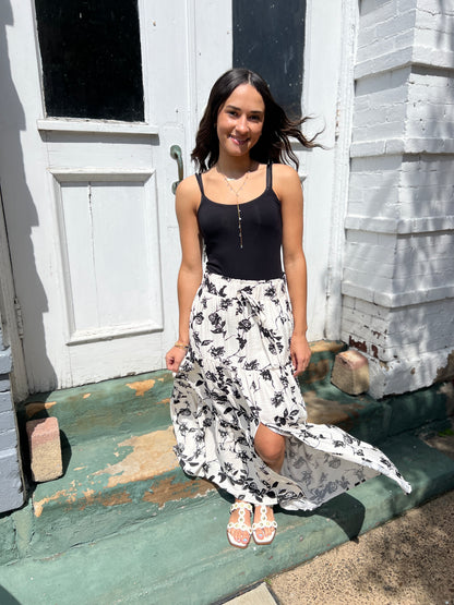 Twirling Around Floral Skirt