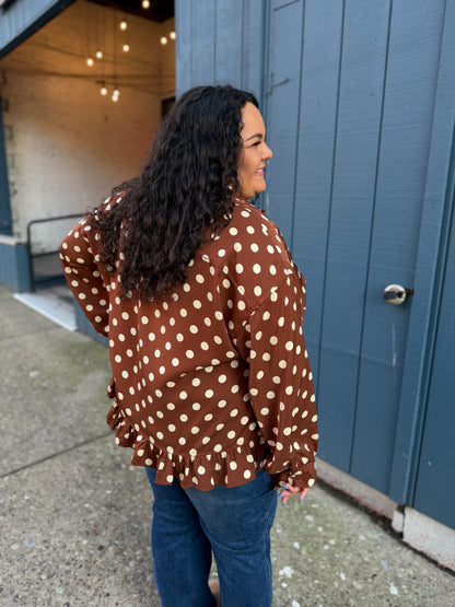 A Little Closer Dotted Blouse