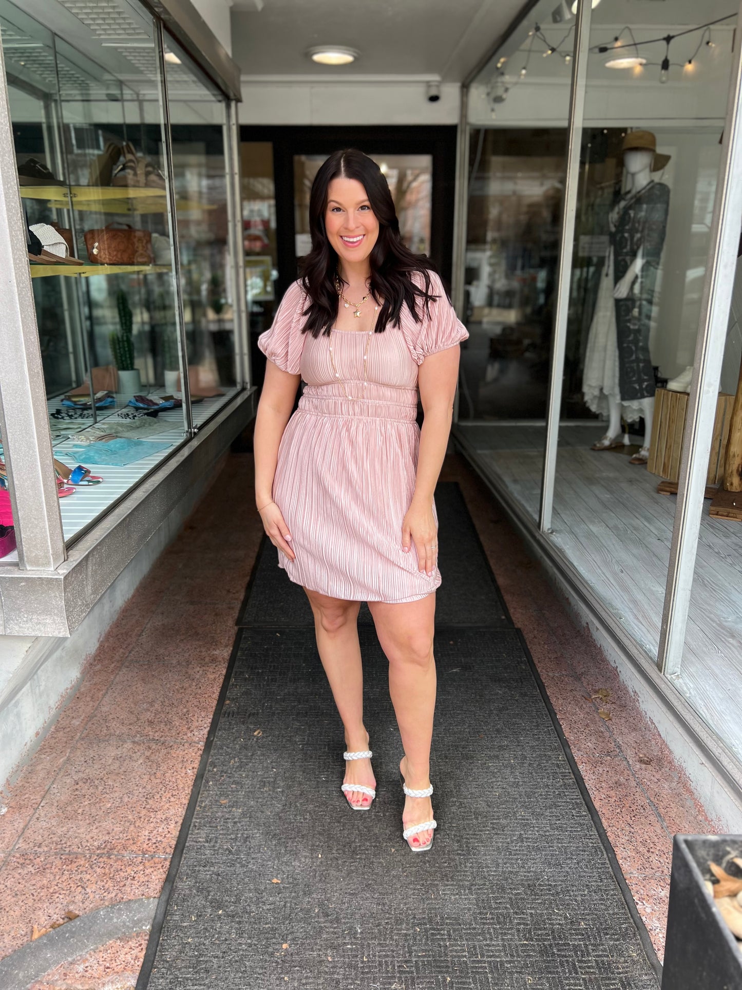 *Final Sale* GG Smocked Plisse Mini Dress