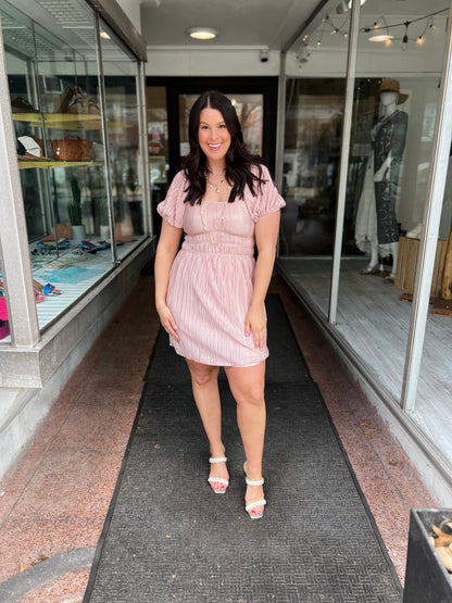 *Final Sale* GG Smocked Plisse Mini Dress