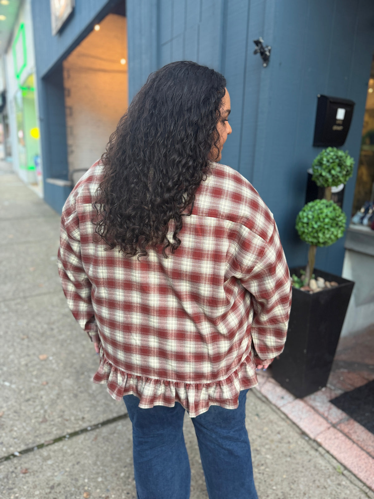 Metamorphosis Plaid Babydoll Top