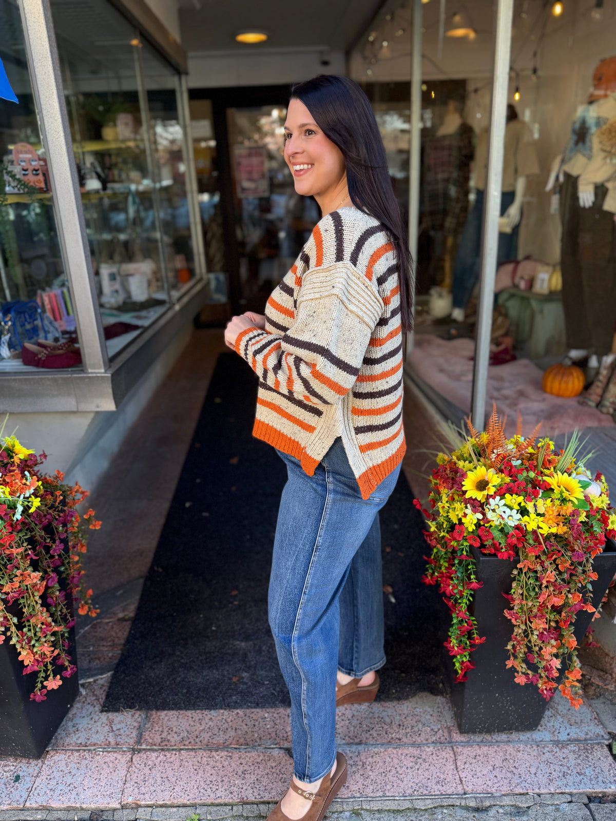 Autumn Harvest Striped Sweater