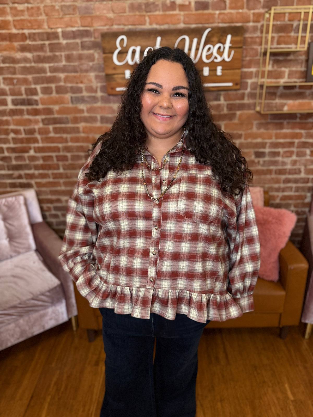 Metamorphosis Plaid Babydoll Top