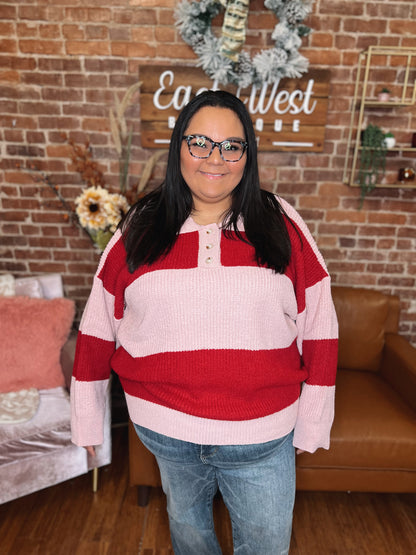 WB Pink Red Stripe Sweater