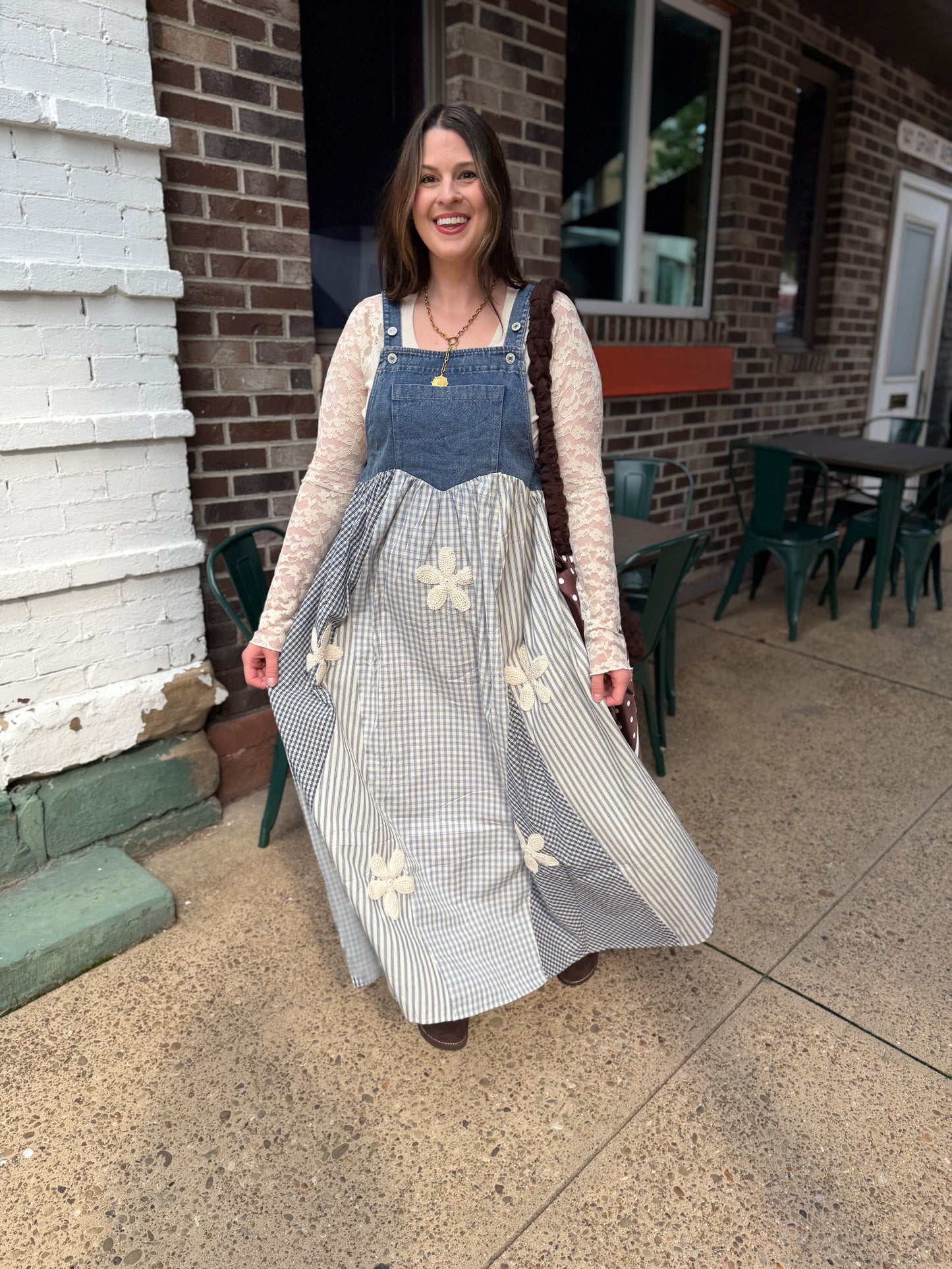 Cottage Cutie Patchwork Overall Dress