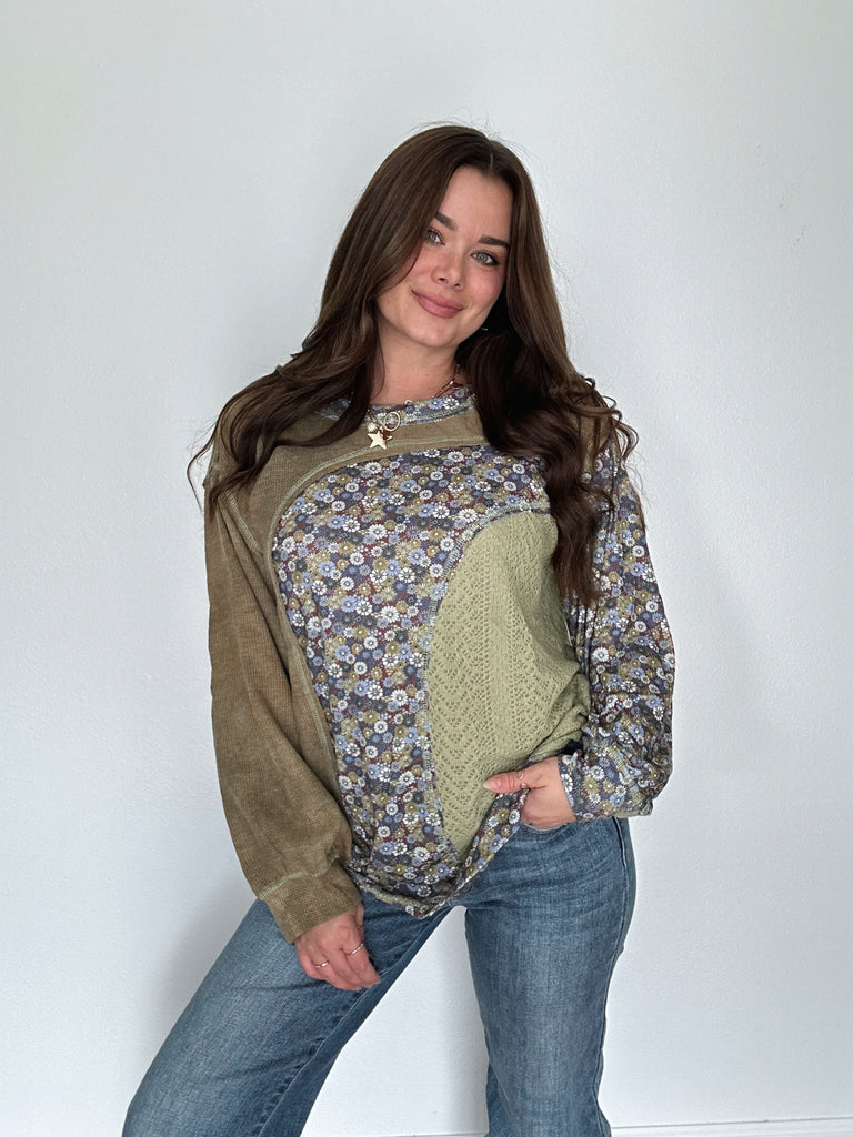 Pol Olive Flower Top