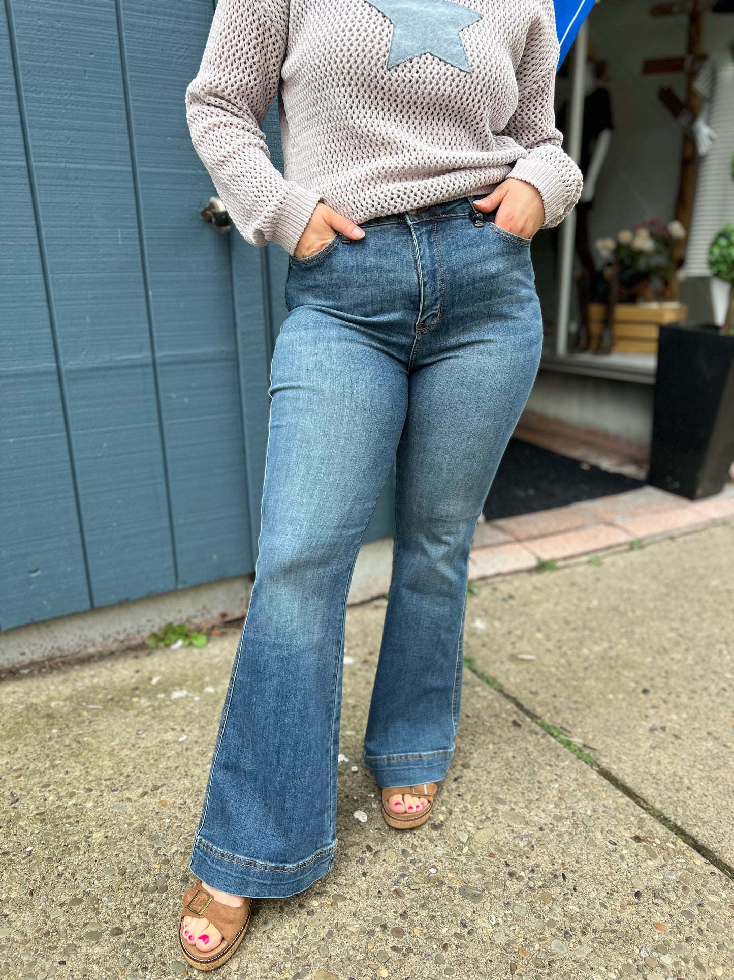 JB High Waisted Flare Jeans Petite
